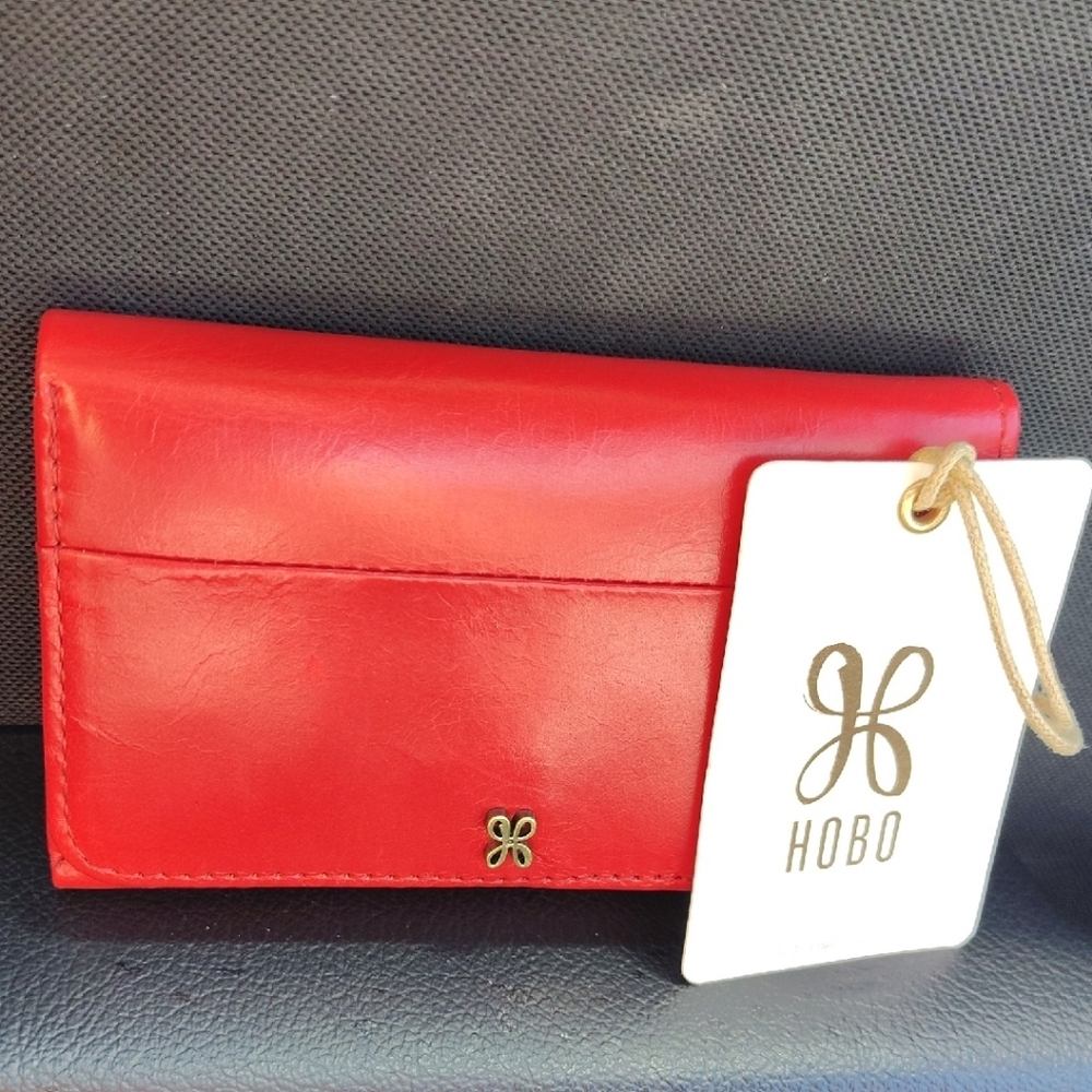 Hobo Red Leather Wallet
